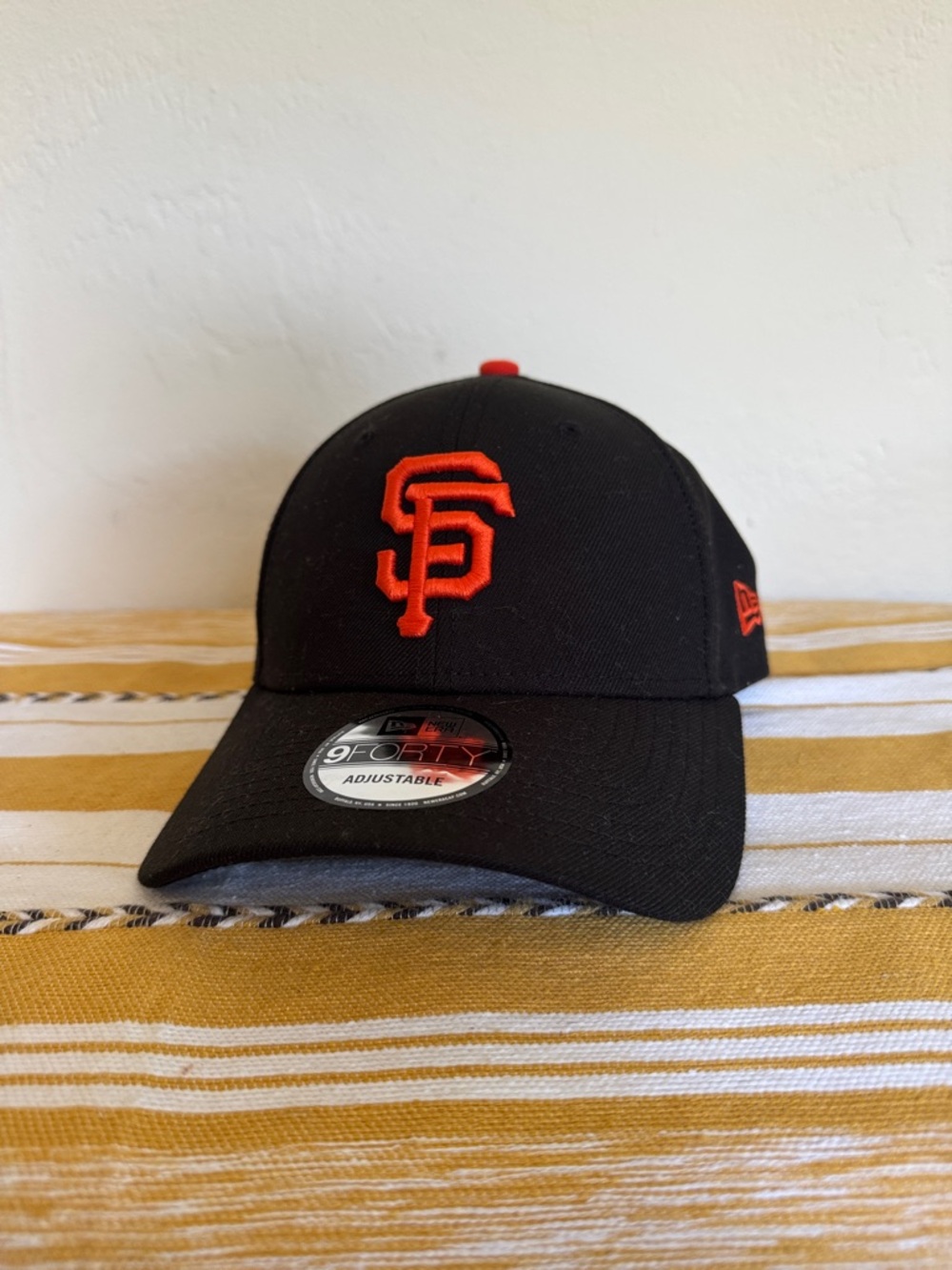 New Era Black Baseball Cap with Orange SF Logo